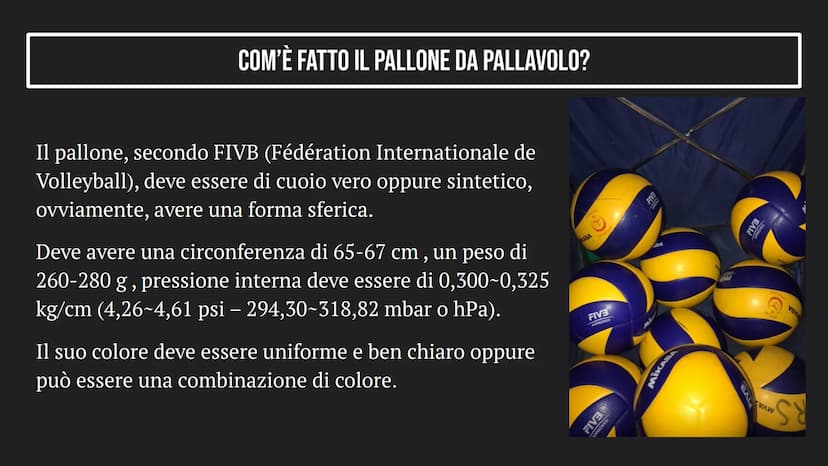LA PALLAVOLO INDICE
1
2
3
LA PALLAVOLO
IL CAMPO E IL PALLONE
TIPI DI COLPI COS'È LA PALLAVOLO?
La pallavolo è un gioco di squadra che consis