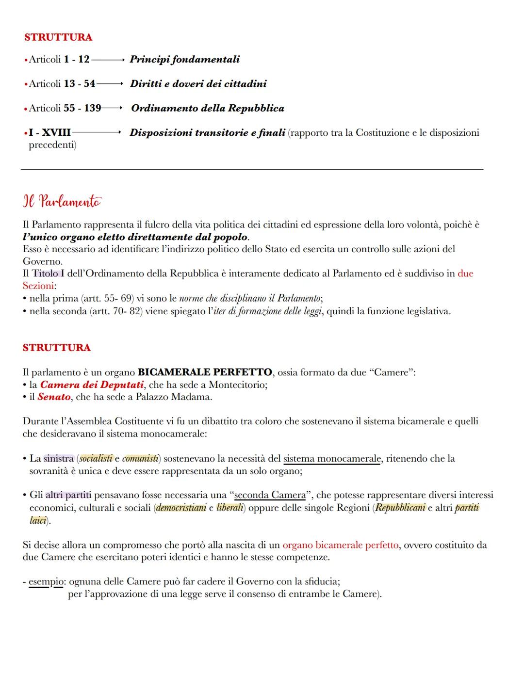 # STRUTTURA

*   Articoli 1-12 $\longrightarrow$ Principi fondamentali

*   Articoli 13-54 $\longrightarrow$ Diritti e doveri dei cittadini
