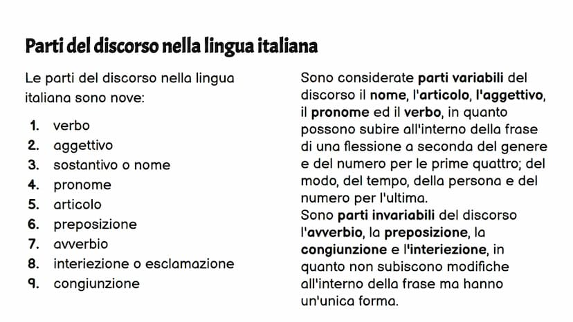 Ripasso Italiano
I diversi tipi di analisi. Analisi grammaticale:
L'analisi grammaticale è il
procedimento per identificare
la categoria les