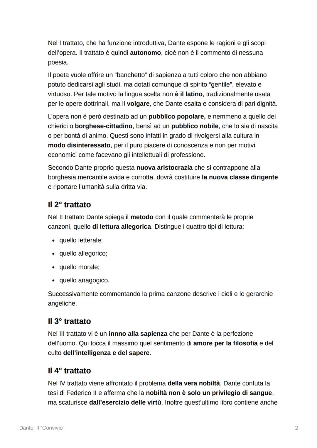T
Dante: Il "Convivio"
▼ La genesi dell'opera
Il disegno e i fini dell'opera
Il Convivio è la prima opera dottrinale di Dante Fu scritto tra