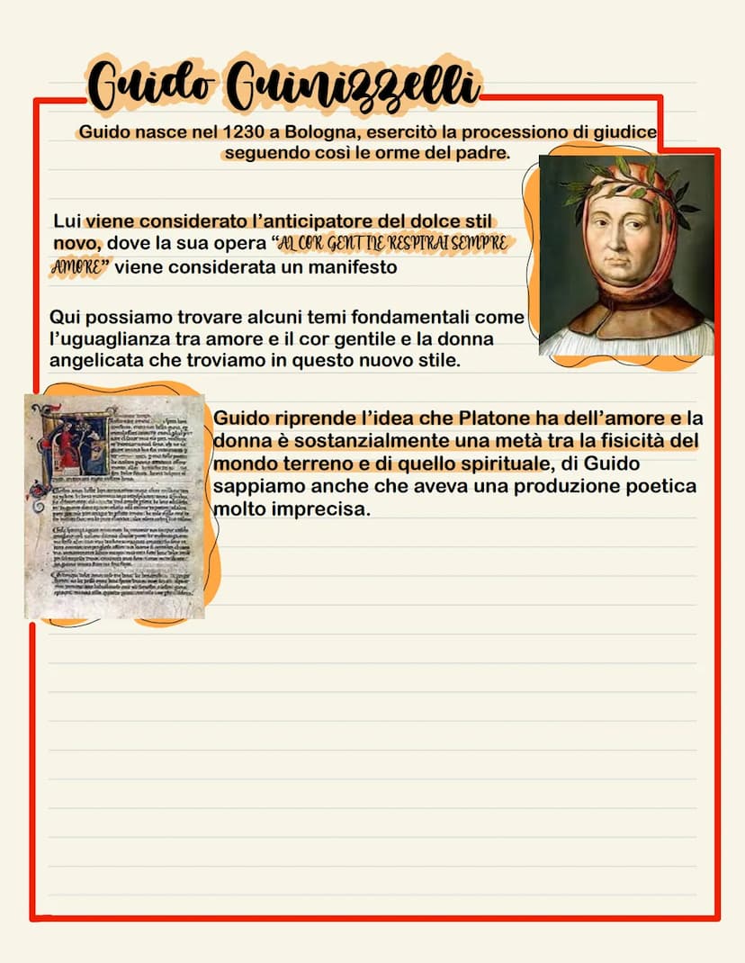 Il Dolce Stilnovo
Lo Stilnovo è una corrente letteraria che nasce nella seconda metà del 200 a
Bologna e che si sviluppa dopo nella città di