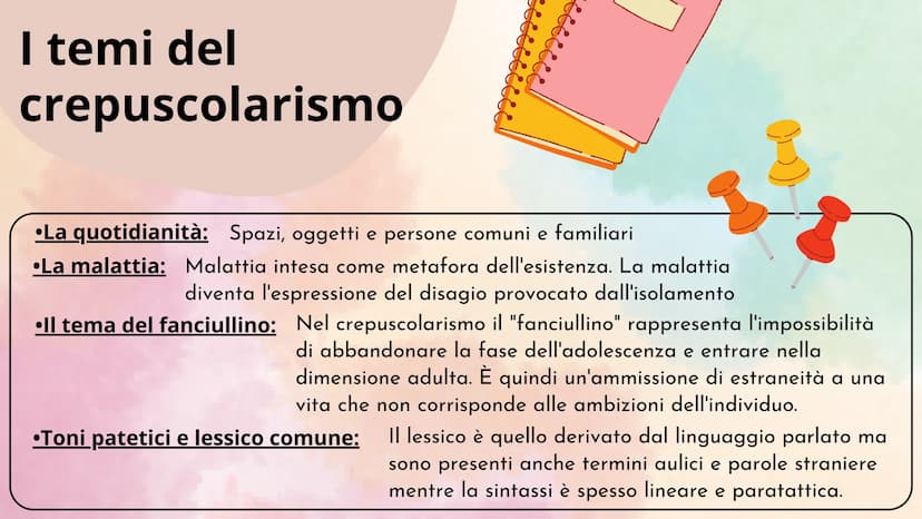 Letteratura italiana del primo '900
Futurismo e crepuscolarismo Anni di
attività
1903-1911
Il Crepuscolarismo fu
attivo fra il 1903 e 1911
e