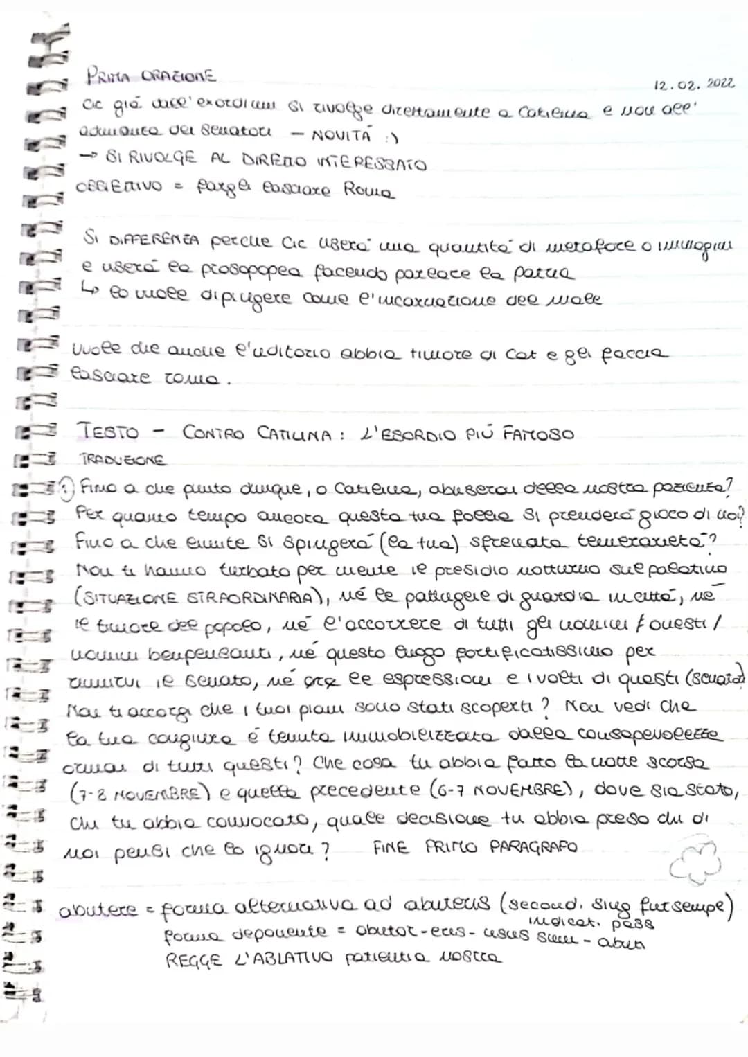 Che cos'è e cosa dice la Prima Catilinaria di Cicerone?