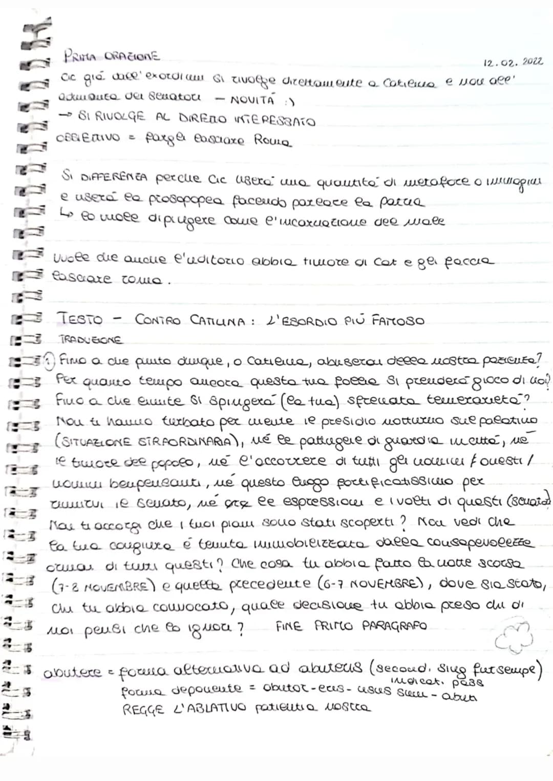 **
****
PRIMA ORAZIONE
12.02.2022
cic giá dace' exordiam si rivolge direttamente a Catilina e vou all!
NOVITA :)
actkwQuta del senatou
→ SI 