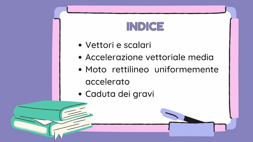 Corso di Fisica - Classe 3E
Accelerazione
BARBARA CHISU
TIT INDICE
Vettori e scalari
• Accelerazione vettoriale media
• Moto rettilineo unif