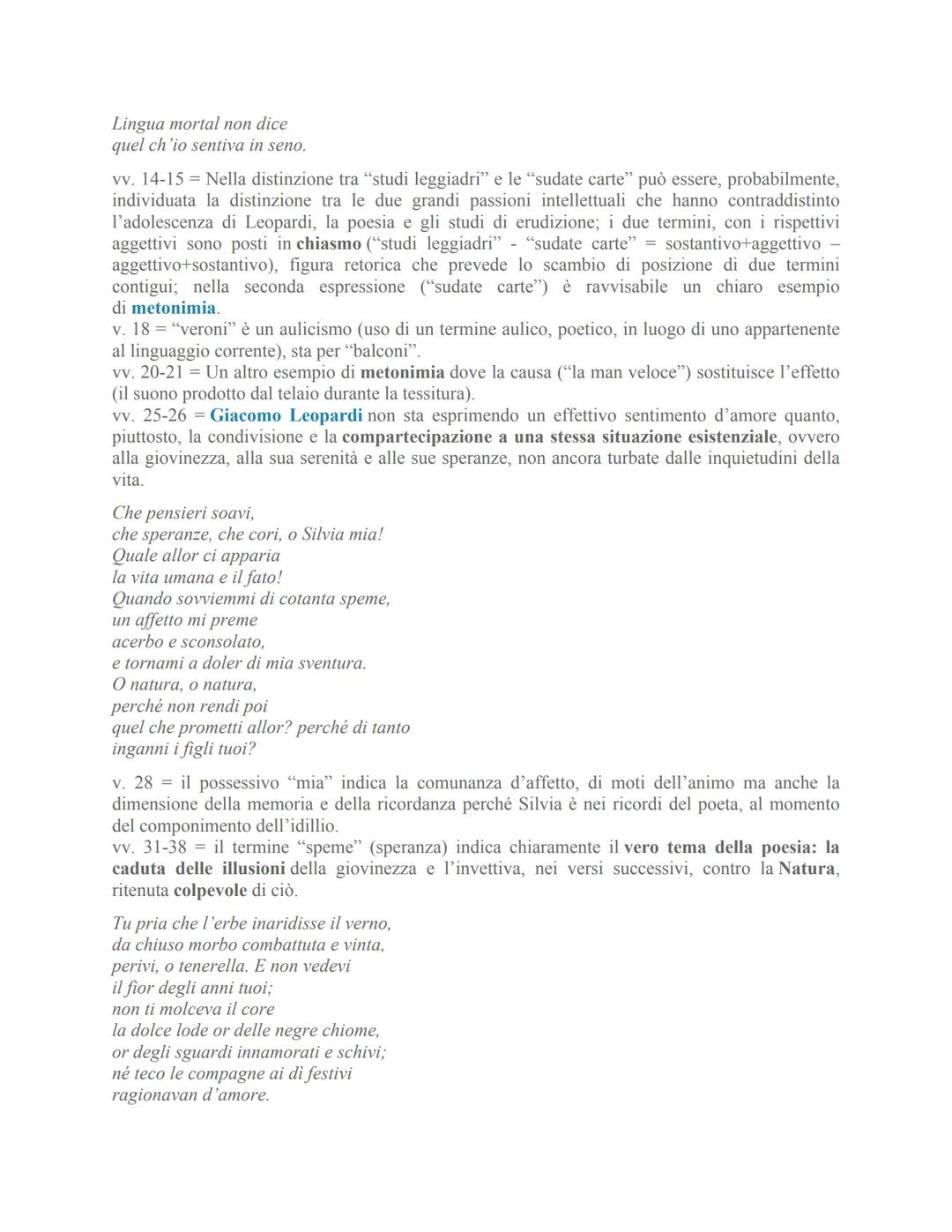 A Silvia" di Leopardi: testo, parafrasi e
analisi della poesia
"A Silvia" è uno dei componimenti poetici più celebri di Giacomo Leopardi:
ec