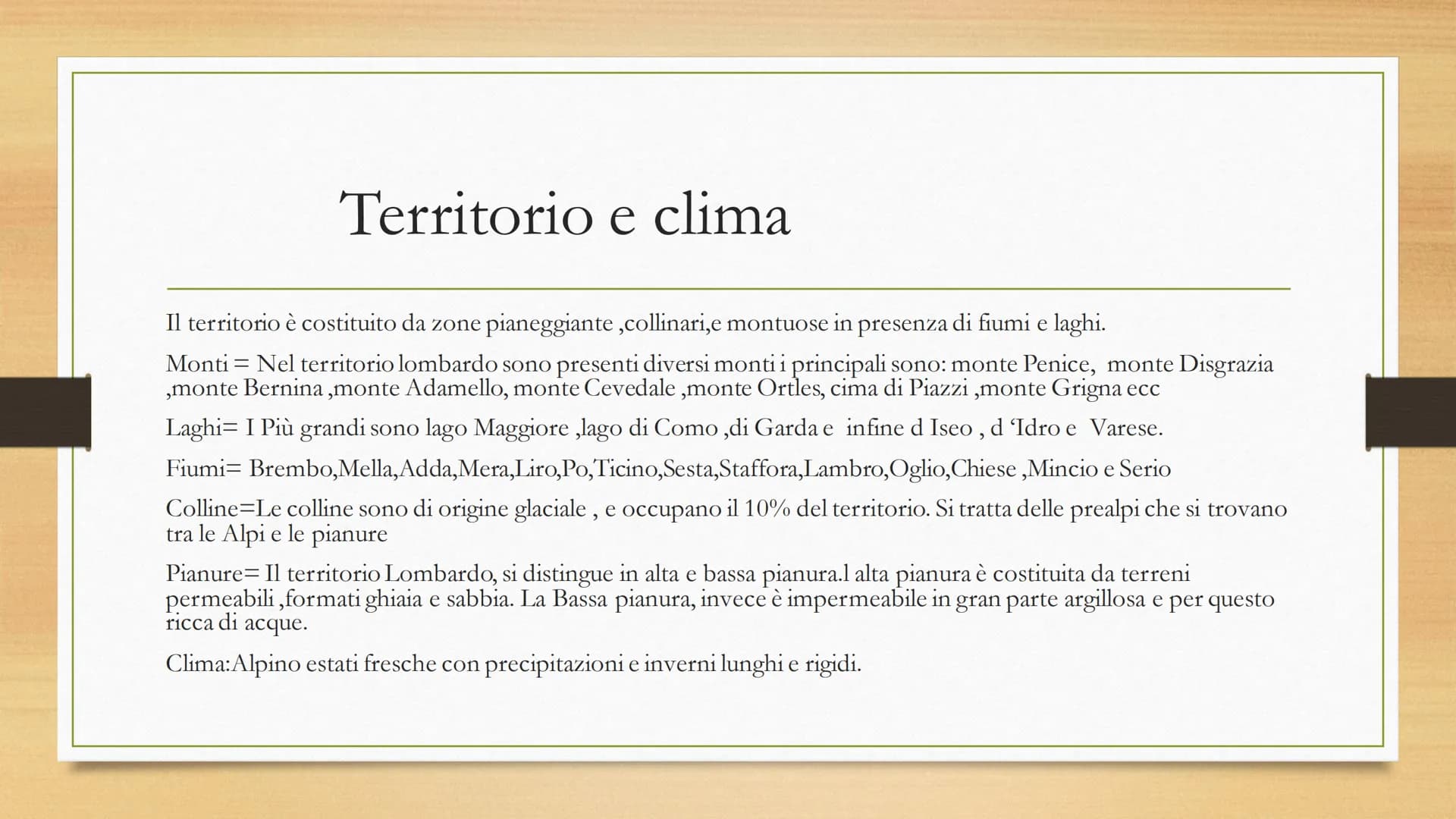 La Lombardia
Indice
Confini, Territorio,capoluogo,province settori dell economia Confini
• La Lombardia è una regione del nord d italia. Con