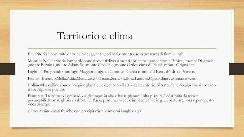La Lombardia
Indice
Confini, Territorio,capoluogo,province settori dell economia Confini
• La Lombardia è una regione del nord d italia. Con