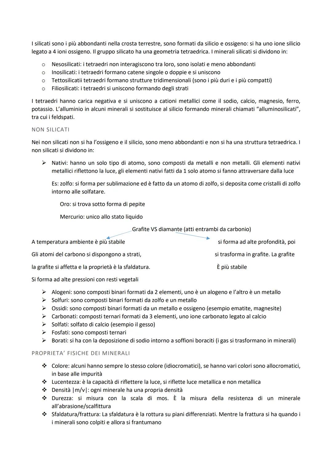 MINERALI E ROCCE
GEOSFERA
Le rocce e i minerali costituiscono la parte solida del pianeta. La parte gassosa viene chiamata atmosfera, la
par