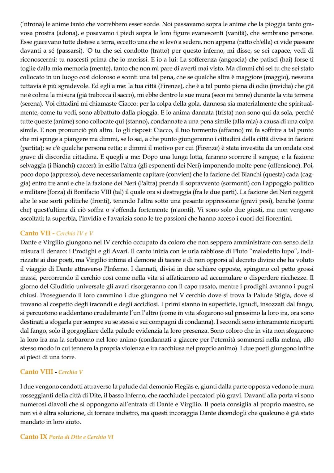 Selva oscura
Porta dell'inferno
Colle
I CERCHIO: Non battezzati/Limbo
II CERCHIO: Lussuriosi
Crosta terrestre.
Antinferno
Acheronte
II CERCH