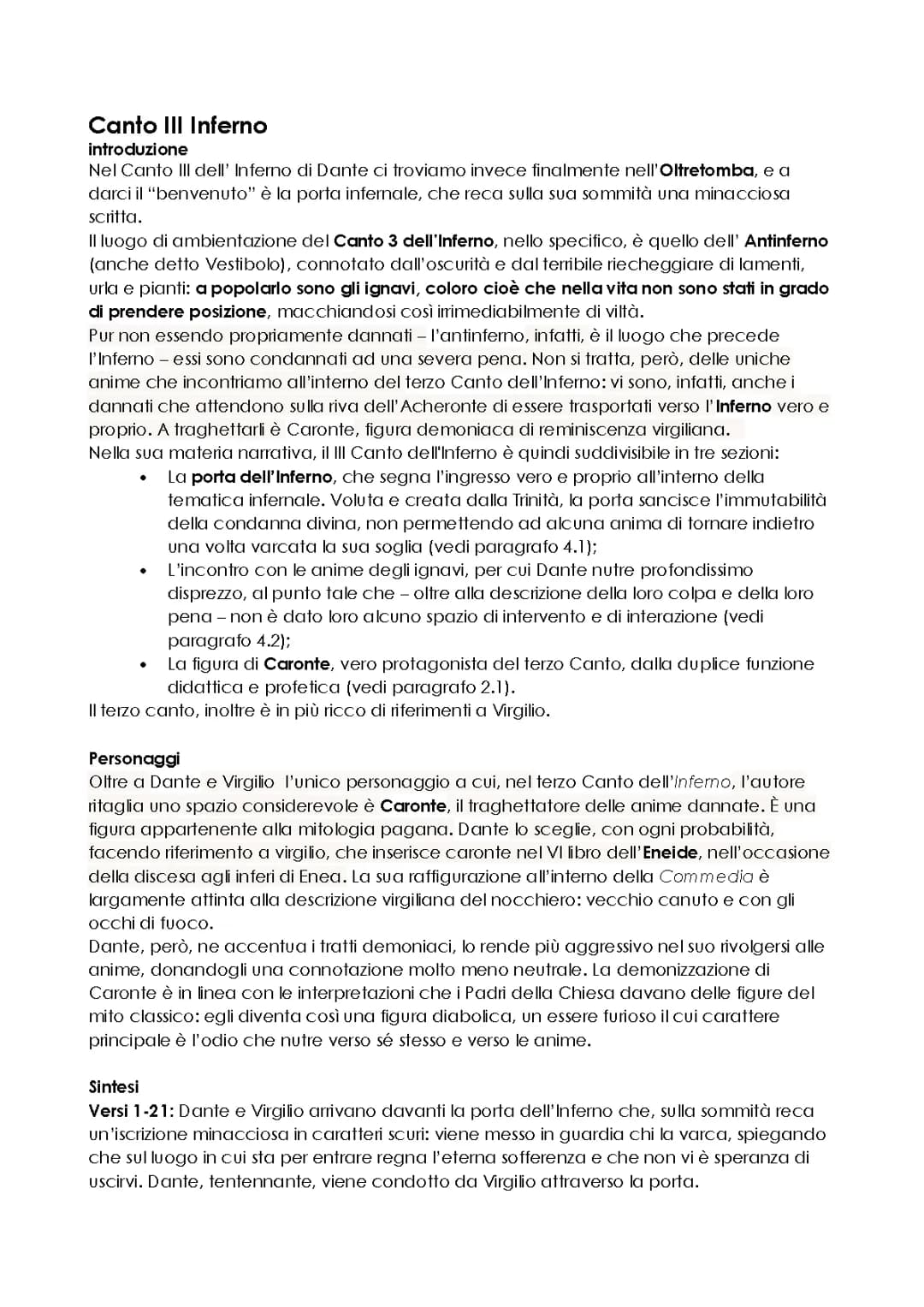 canto 3 divina commedia, inferno