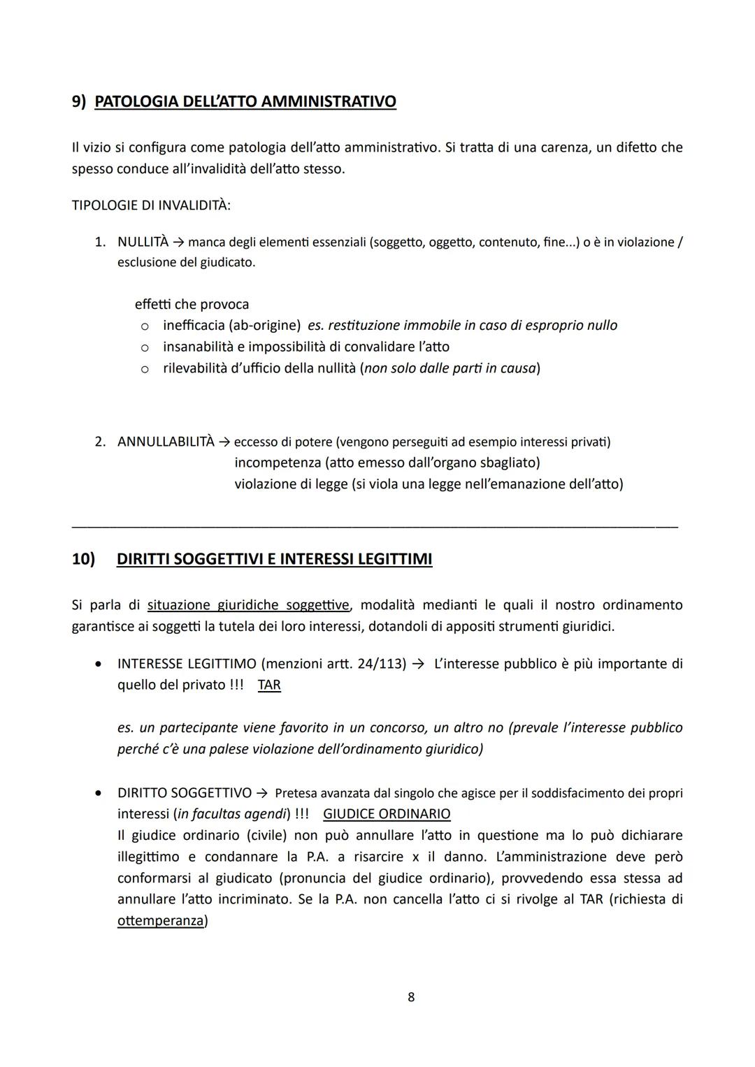 DIRITTO AMMINISTRATIVO
1) INTRODUZIONE AL DIRITTO AMMINISTRATIVO
è importante distinguere 2 diverse funzioni in relazione all'esercizio dell