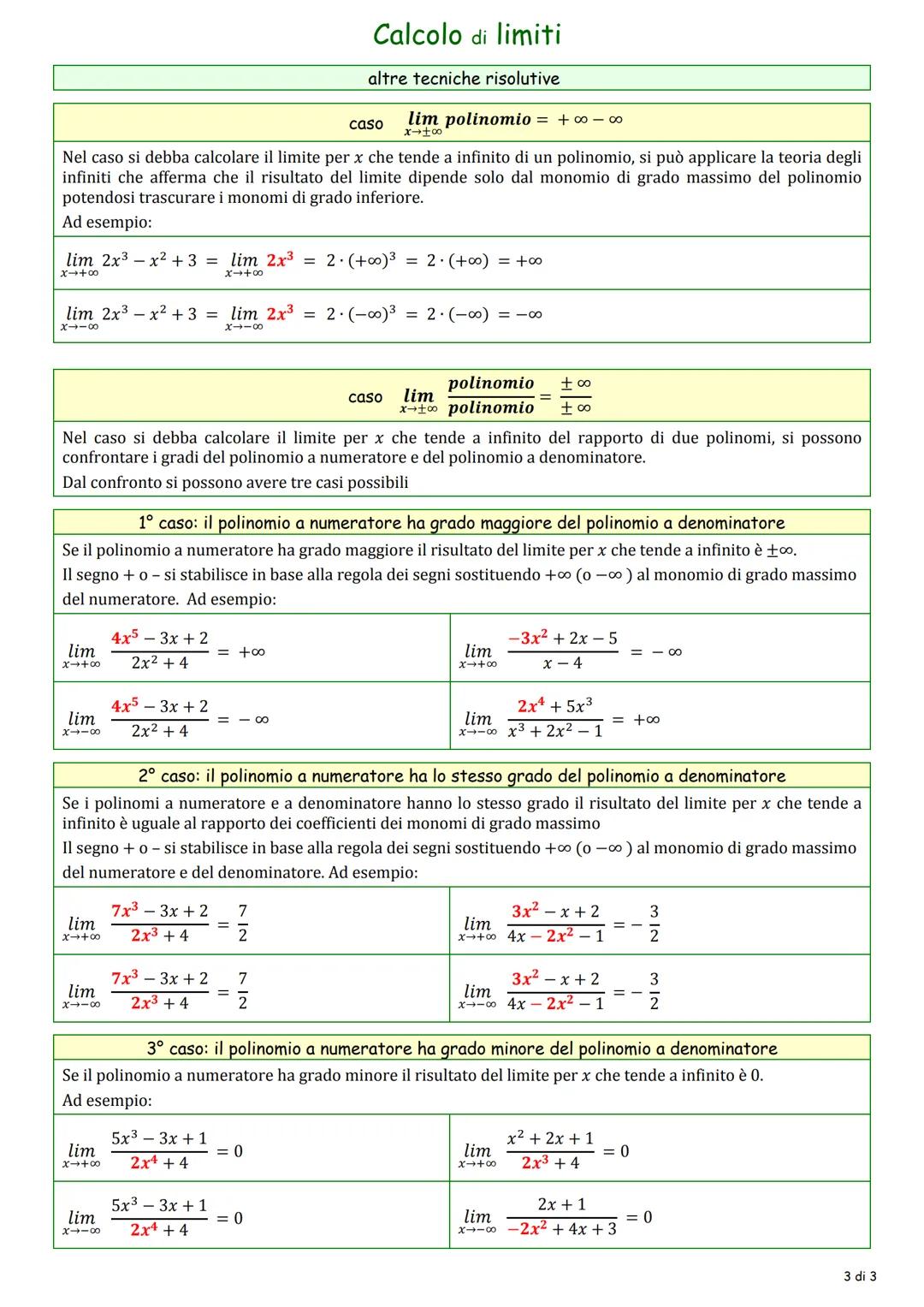 calcolo di limiti di funzioni algebriche che si presentano in forma indeterminata
Le funzioni algebriche sono quelle funzioni che si present