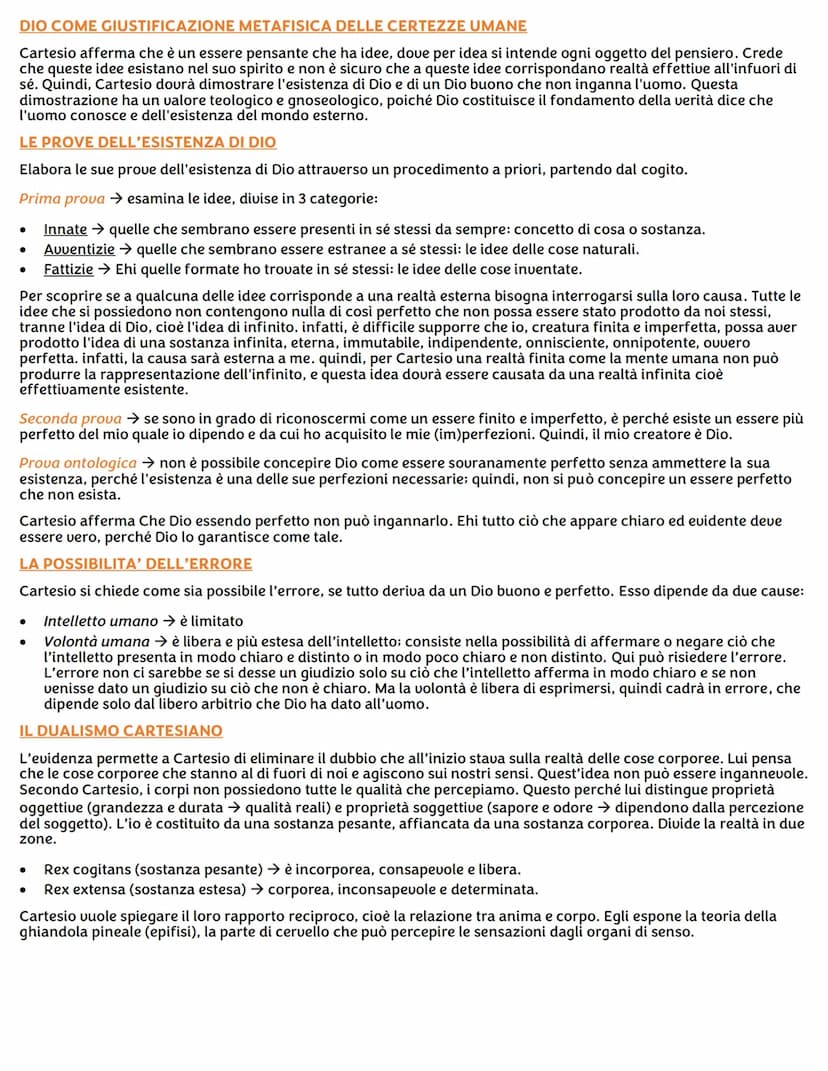 CARTESIO
René Descartes è un esponente dell'età che va dal Rinascimento all'età moderna. Il problema che analizza è l'uomo come
soggetto e i