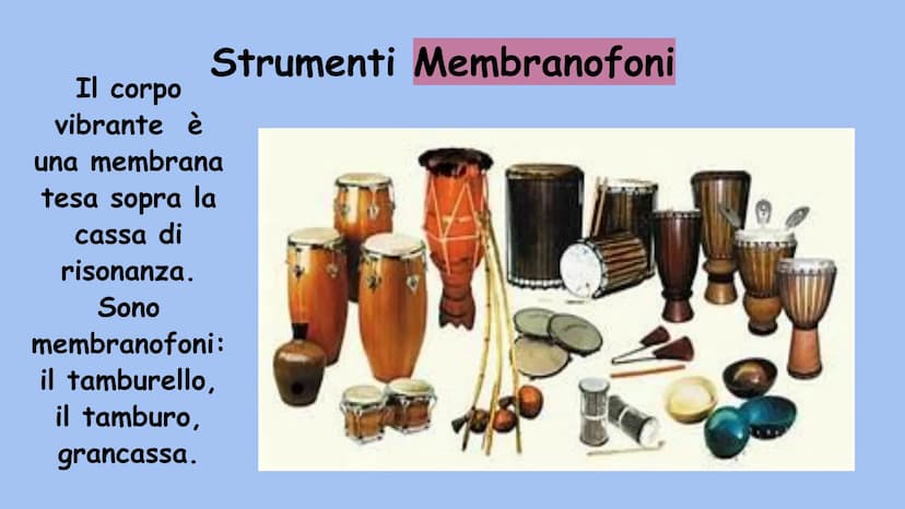 La classificazione degli strumenti musicali Classificazione di base
Suoni Indeterminati
Suoni Determinati
(non sono note di una scala musica