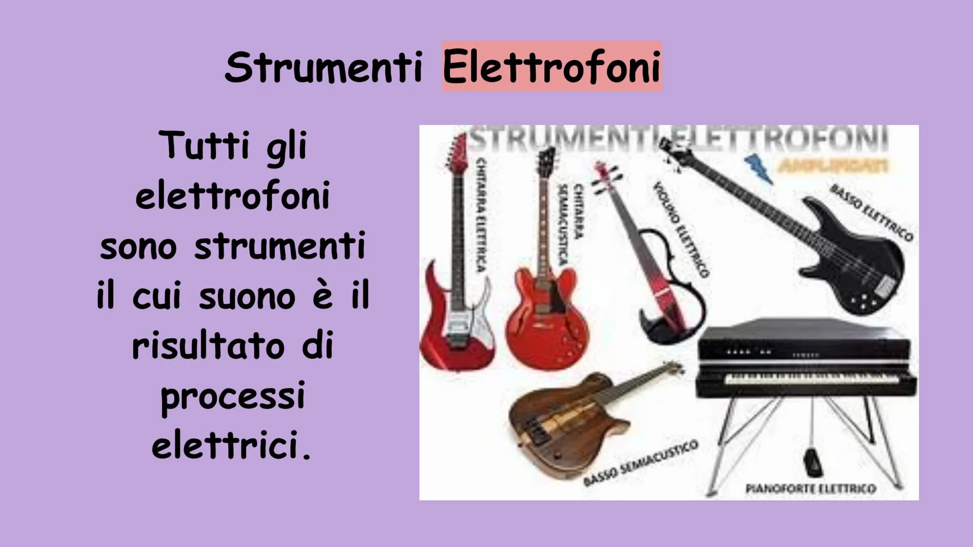La classificazione degli strumenti musicali Classificazione di base
Suoni Indeterminati
Suoni Determinati
(non sono note di una scala musica
