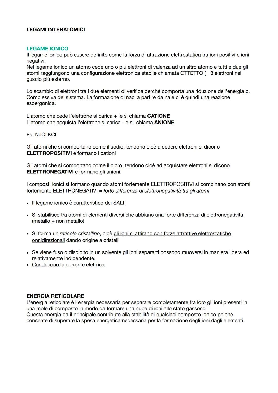 Energia di ionizzazione
• E' l'energia che occorre fornire per allontanare uno o più elettroni da un atomo gassoso (in tal
modo l'atomo è al