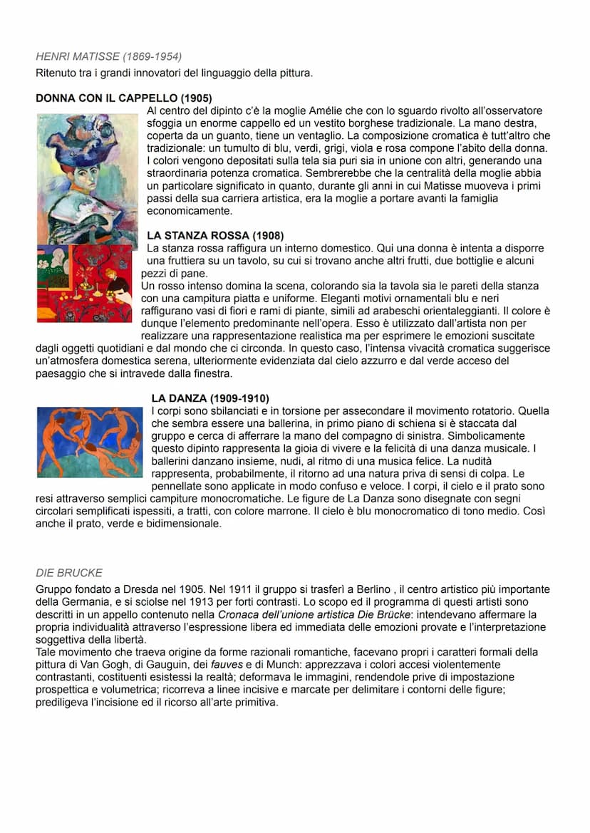 ESPRESSIONISMO
Benché non sia stato un movimento unitario identificato da un quadro tecnico condiviso, alcuni tratti
accomunano le diverse e