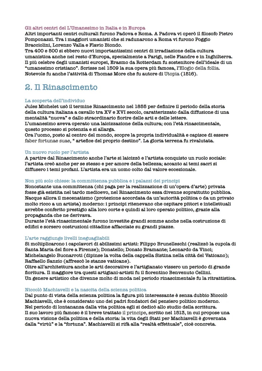 # DALL'UMANESIMO AL RINASCIMENTO

1. L'Umanesimo

La riscoperta degli antichi
A partire dalla fine del 300, un gruppo di intellettuali riten