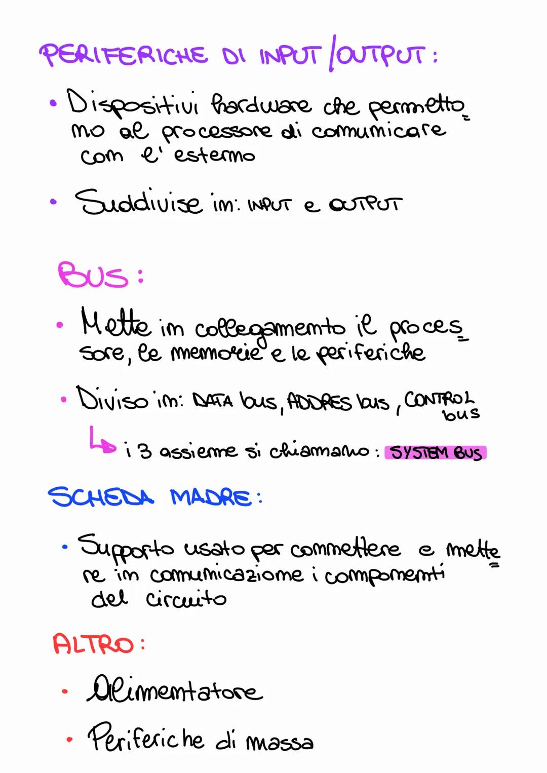 ●
IL MODELLO DI VON NEUMANN
(1945)
●
INPUT
CPU
MEMORIA
OUTPUT
formato da:
CPU
Memoria
centrale
Periferiche
imput/output
L queste componentin