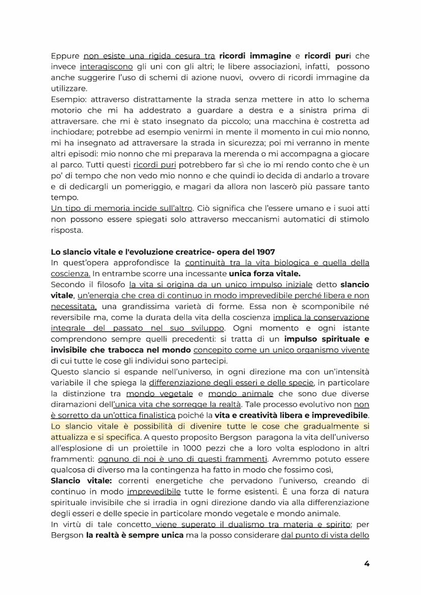 HENRI BERGSON (1859-1941)
Henri Bergson appartiene alla corrente dello spiritualismo, attiva nella seconda
metà dell'Ottocento Lo spirituali