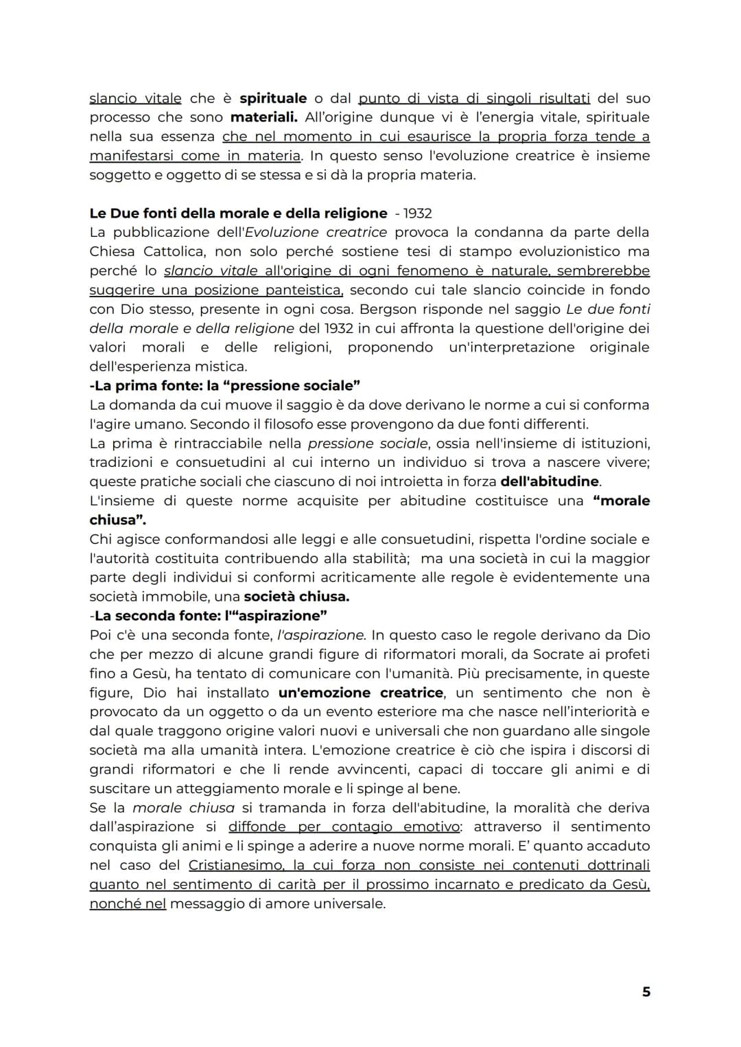 HENRI BERGSON (1859-1941)
Henri Bergson appartiene alla corrente dello spiritualismo, attiva nella seconda
metà dell'Ottocento Lo spirituali