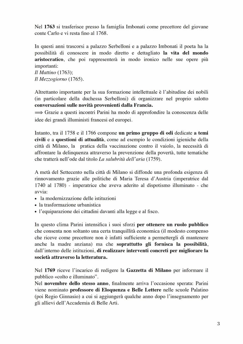Giuseppe Parini.
Con la sua personalità Parini segna la cultura milanese per oltre quarant'anni.
Non soltanto si impone come poeta ma anche 
