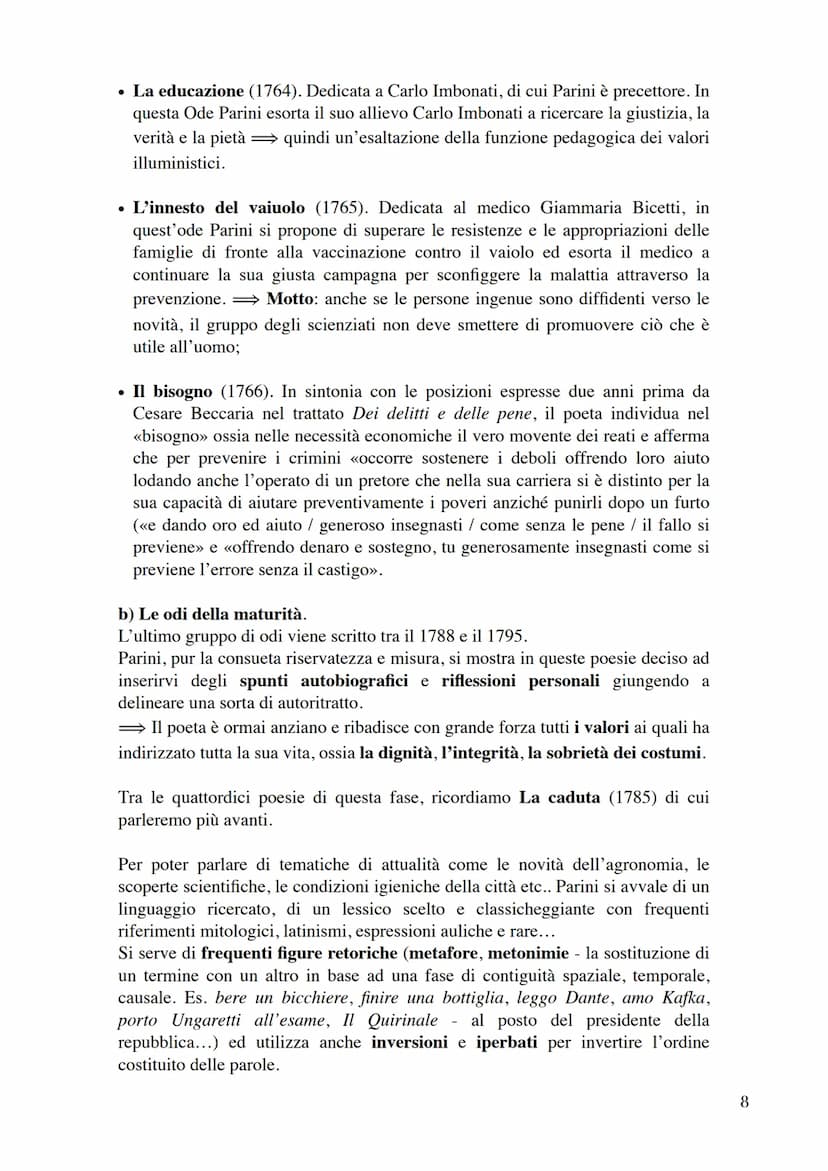 Giuseppe Parini.
Con la sua personalità Parini segna la cultura milanese per oltre quarant'anni.
Non soltanto si impone come poeta ma anche 