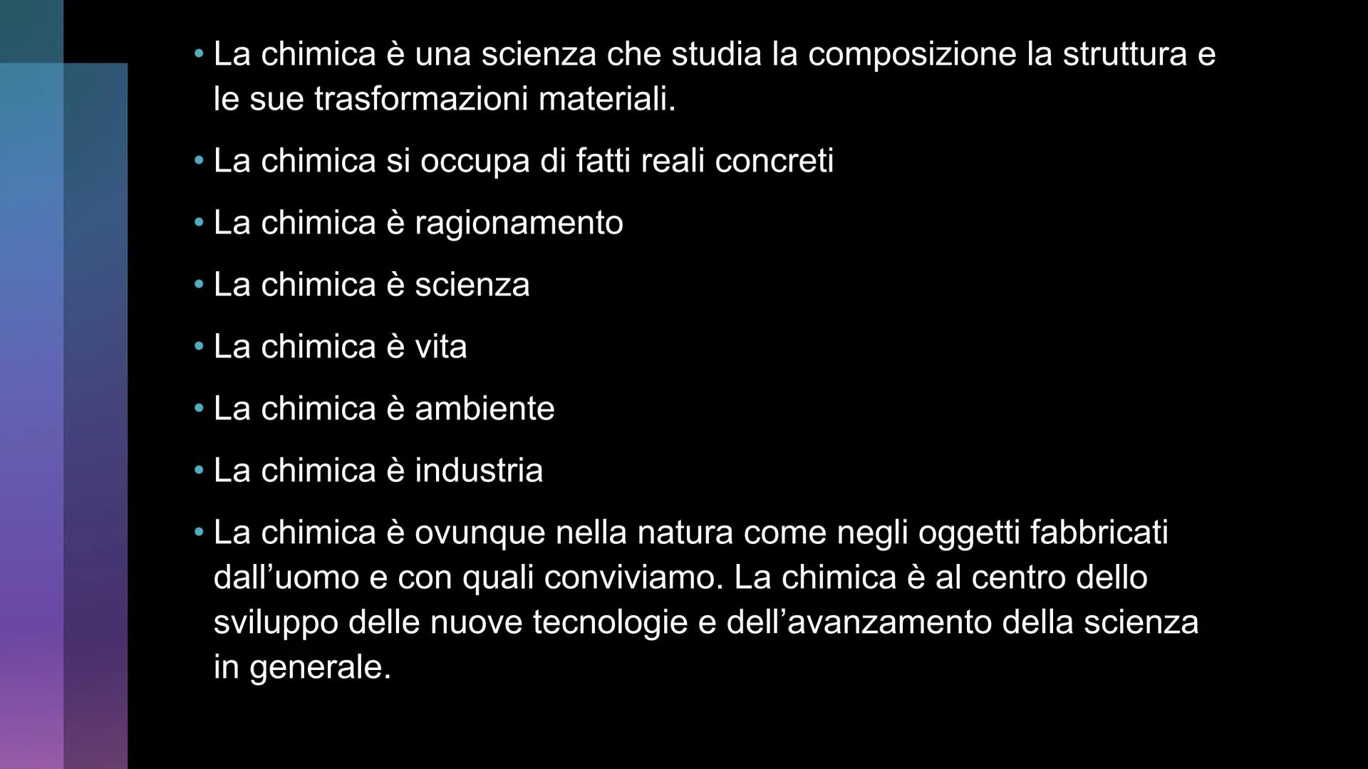 200
12
100
50
CHIMICA La chimica è una scienza che studia la composizione la struttura e
le sue trasformazioni materiali.
La chimica si occu