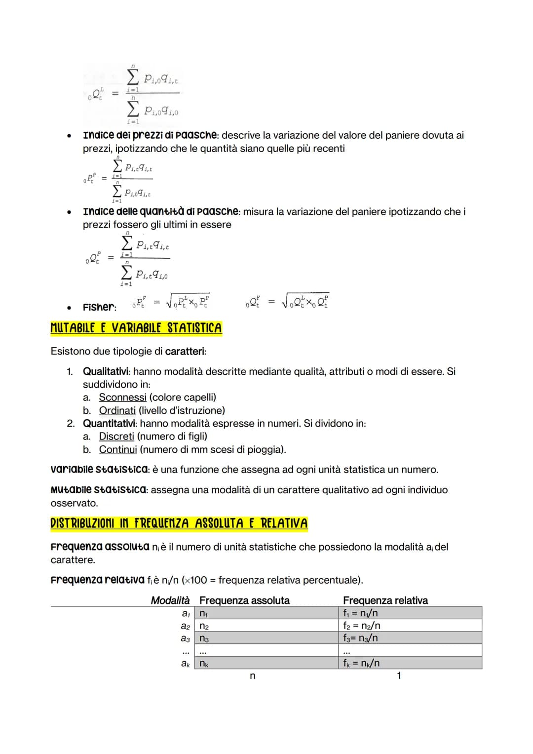 STATISTICA
La statistica inferenziale ci permette di trarre sulla popolazione complessiva a partire
dall'indagine sul campione, non sono cer