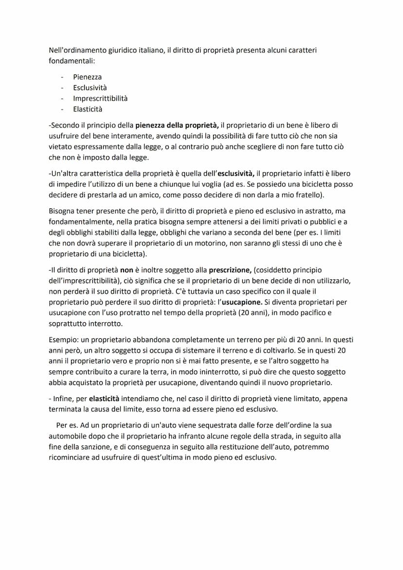 LA PROPRIETÀ
La proprietà è uno dei diritti reali più importanti e conosciuti, ognuno di noi infatti è
proprietario di alcuni beni: dagli ab