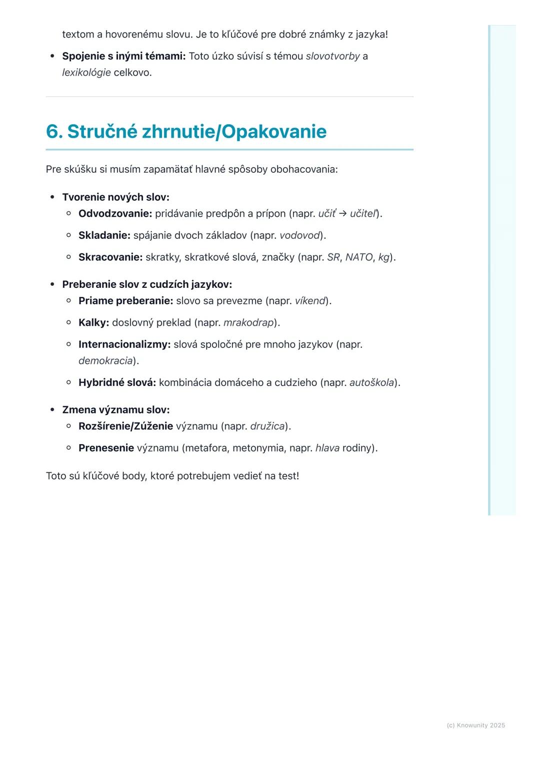 # Obohacovanie slovnej zásoby

## 1. Prehľad obohacovania slovnej zásoby

Takže, dnes sa pozrieme na to, ako sa naša slovná zásoba v slovenč