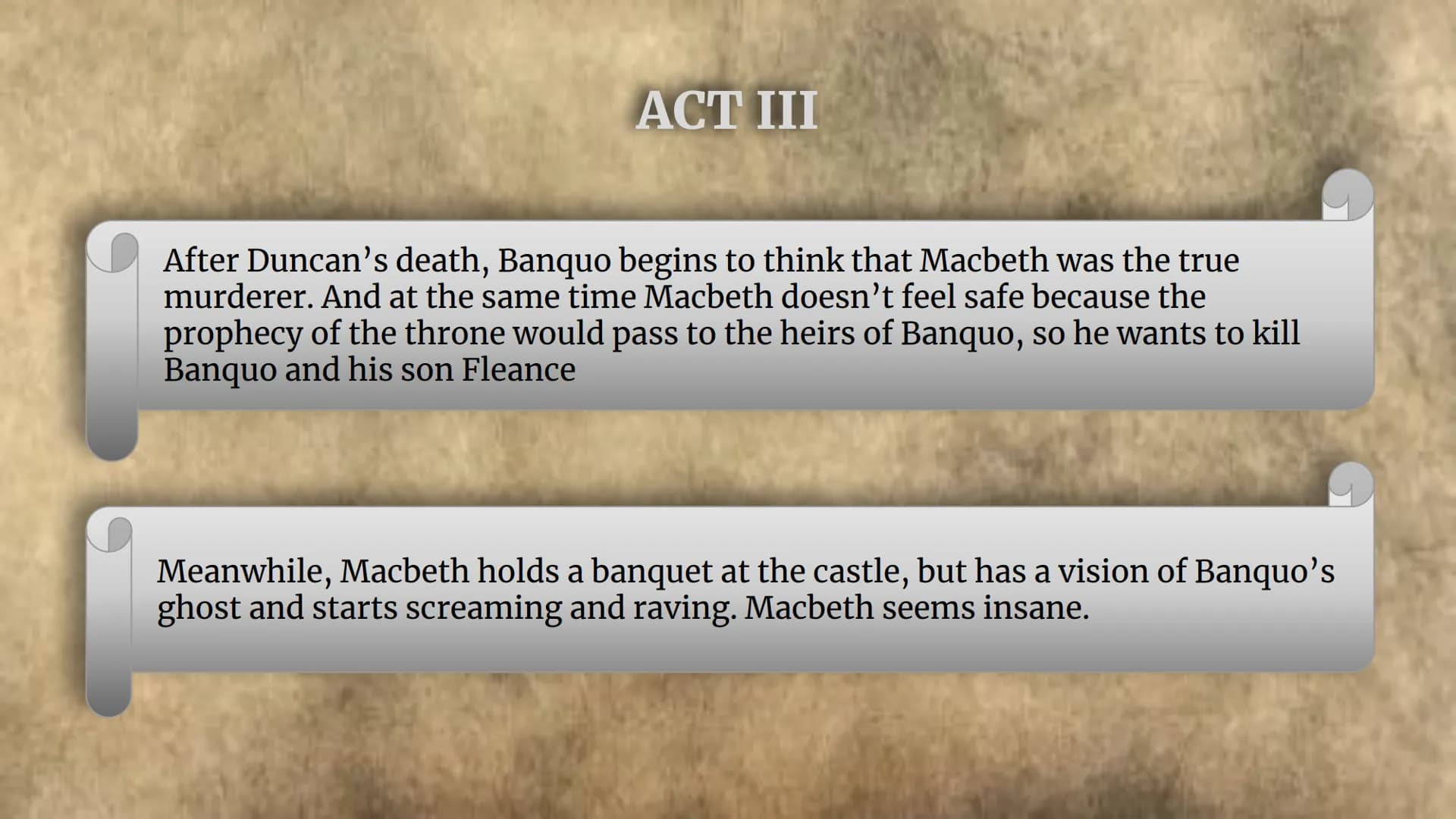 
<h3 id="acti">Act I</h3>
<p>The play opens with the news of an attempted invasion by the Norwegians, supported by the Thane of Cawdor, whic