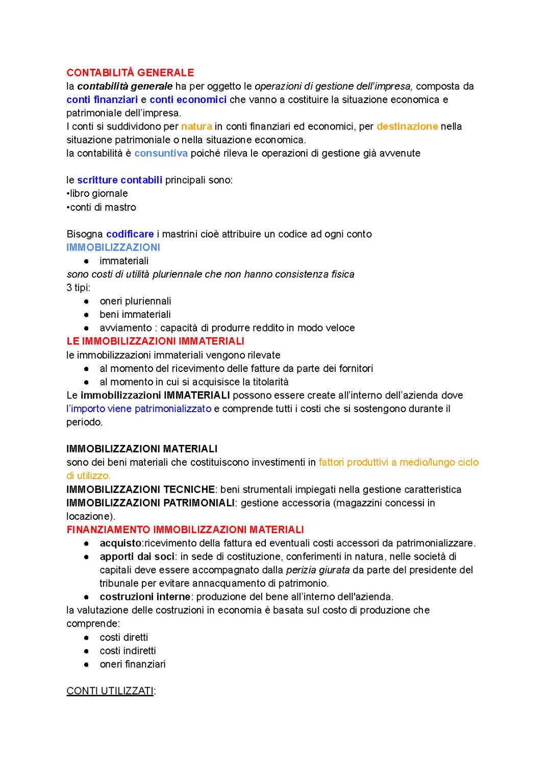 Basi di Contabilità Generale e Riassunto - Pdf e Esercizi