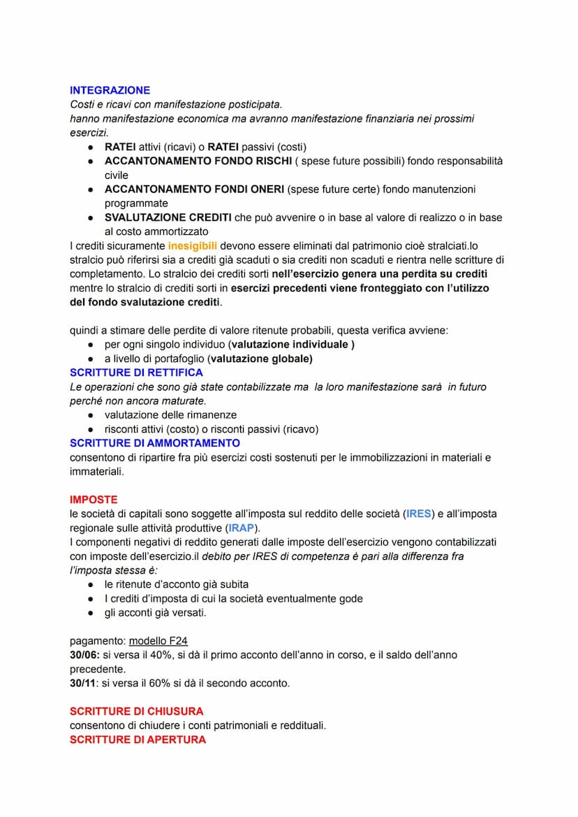 CONTABILITÀ GENERALE
la contabilità generale ha per oggetto le operazioni di gestione dell'impresa, composta da
conti finanziari e conti eco