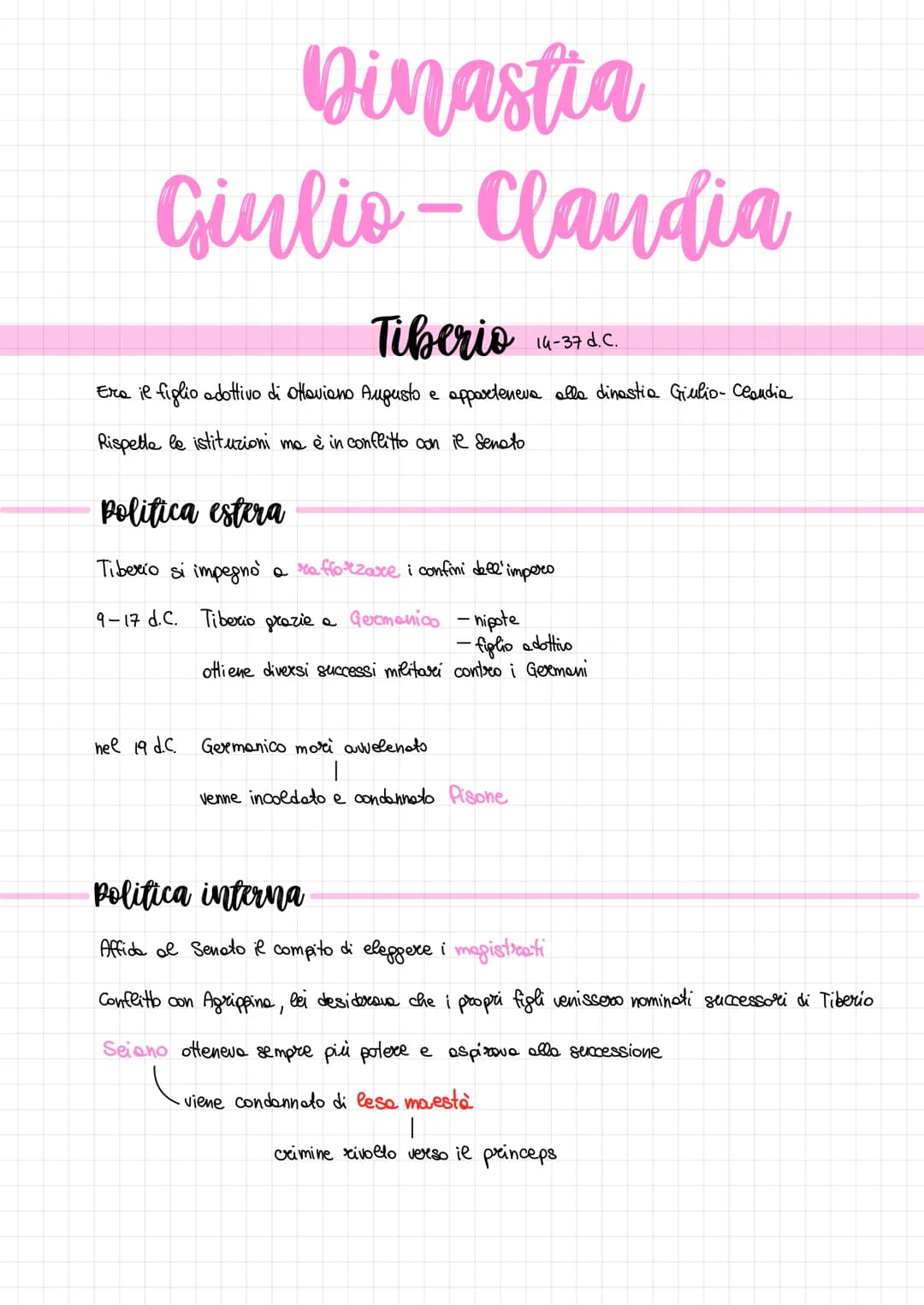 O Dinastia
Giulio-Claudia
Tiberio 14-37 d. C.
Era il figlio adottivo di Ottaviano Augusto e apparteneva alla dinastia Giulio- Claudia
Rispet