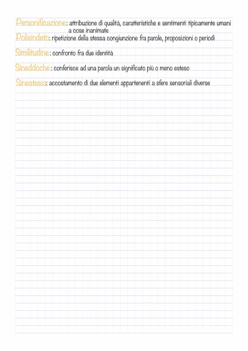Figure retoriche
Allegoria: attribuisce ad un discorso un significato nascosto, diverso da quello letterale
Allitterazione: ripetizione di u