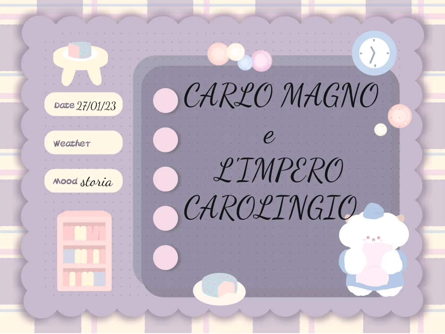 Date 27/01/23

Weather

mood storia

CARLO MAGNO

e

L'IMPERO

CAROLINGIO Cosa accadde dopo la morte di
Pipino Il Breve?

Dopo la morte di P