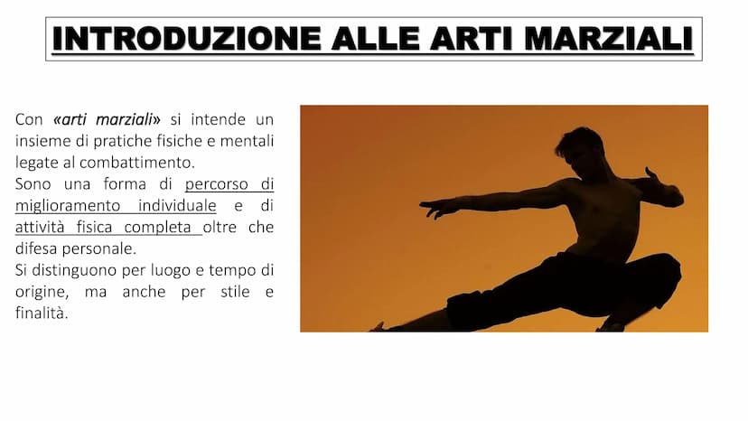 LE ARTI MARZIALI
香 INTRODUZIONE ALLE ARTI MARZIALI
Con «arti marziali» si intende un
insieme di pratiche fisiche e mentali
legate al combatt