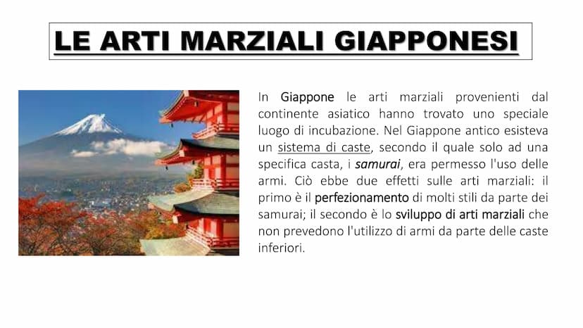 LE ARTI MARZIALI
香 INTRODUZIONE ALLE ARTI MARZIALI
Con «arti marziali» si intende un
insieme di pratiche fisiche e mentali
legate al combatt
