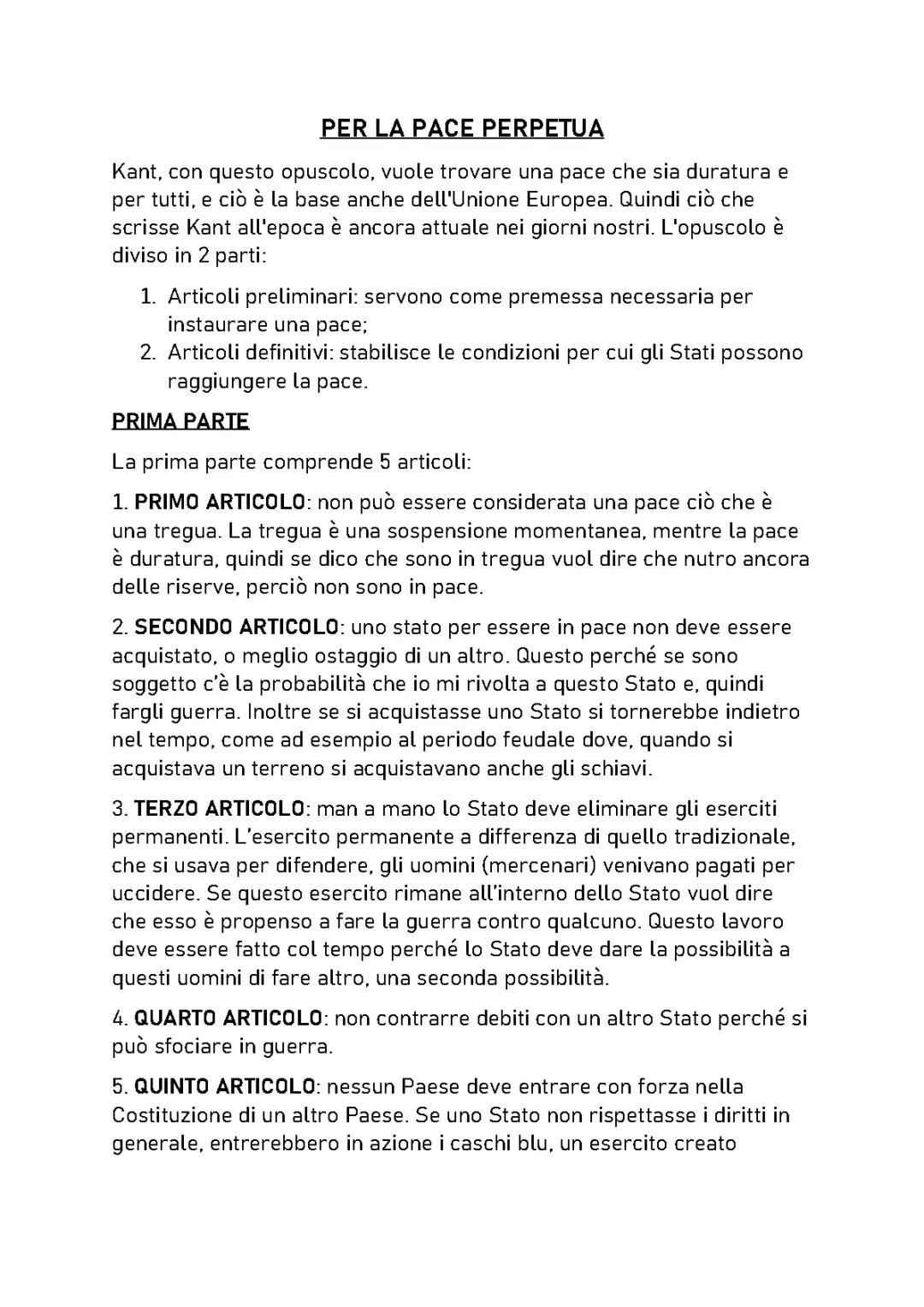Kant PER LA PACE PERPETUA 