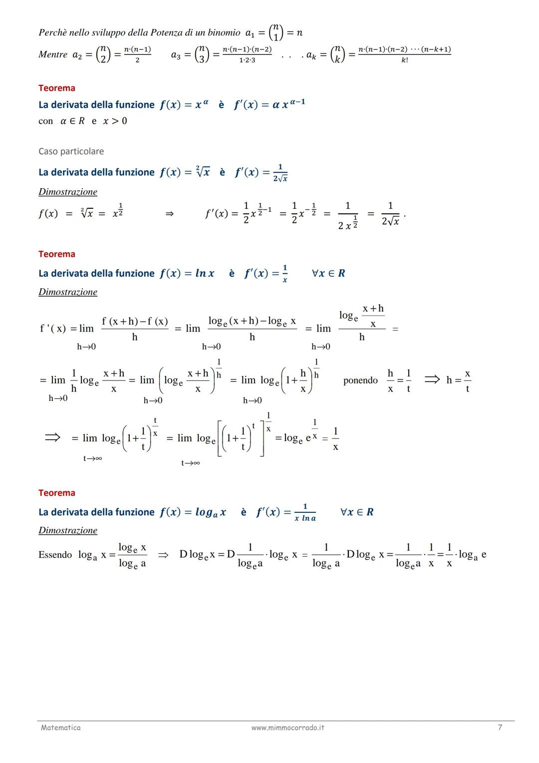# LA DERIVATA DI UNA FUNZIONE
Teoria

Il problema della tangente
Uno dei problemi classici che portano al concetto di derivata è quello dell