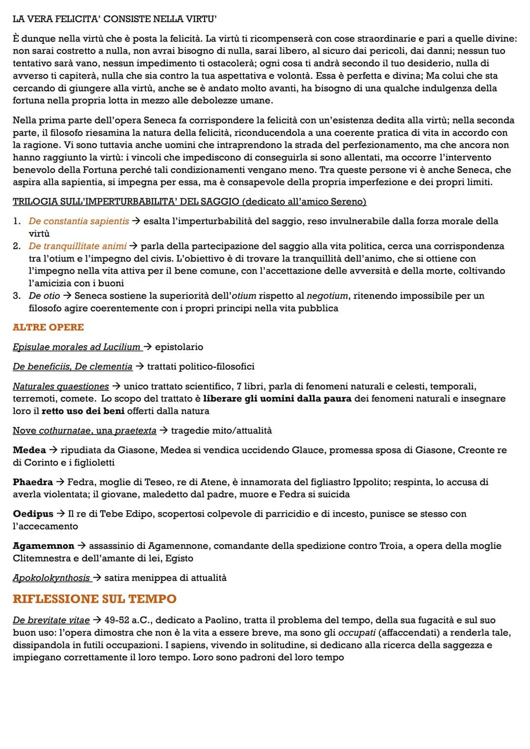 SENECA
VITA
Lucio Anneo Seneca nasce a Cordova nel 4 a.C. da una ricca famiglia provinciale. A Roma nel 31 a.C. riceve la
sua formazione ret
