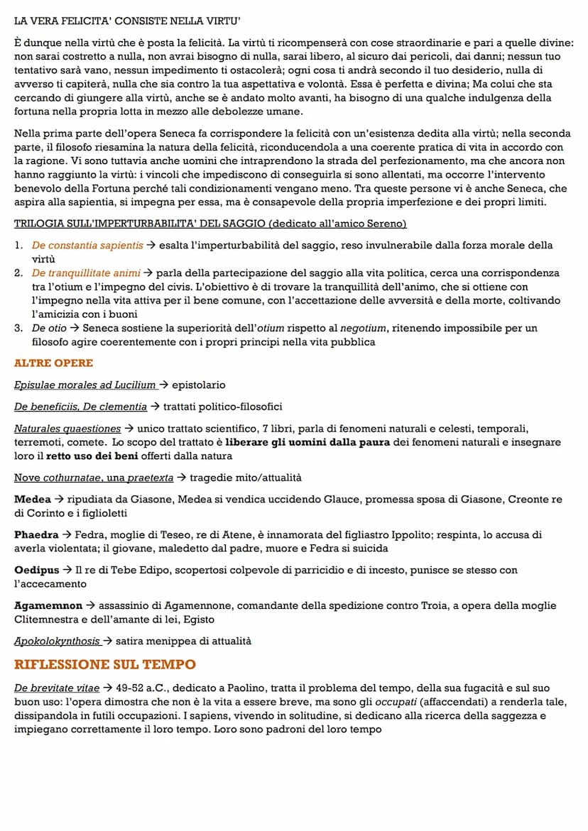 SENECA
VITA
Lucio Anneo Seneca nasce a Cordova nel 4 a.C. da una ricca famiglia provinciale. A Roma nel 31 a.C. riceve la
sua formazione ret