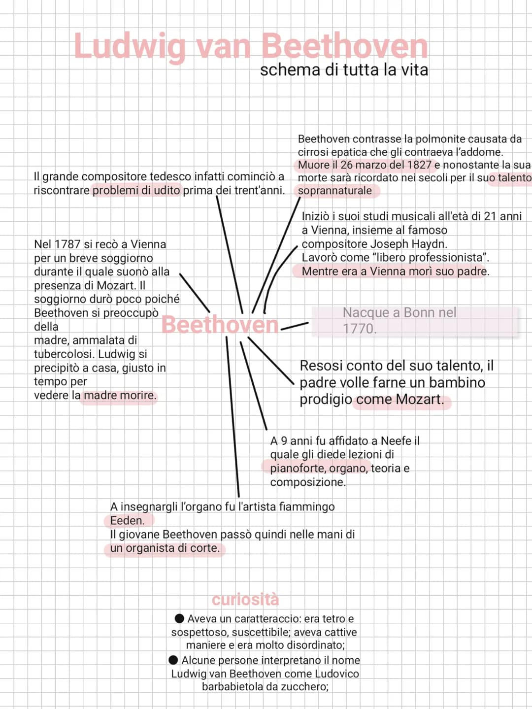 Ludwig van Beethoven
schema di tutta la vita
Il grande compositore tedesco infatti cominciò a
riscontrare problemi di udito prima dei trent'