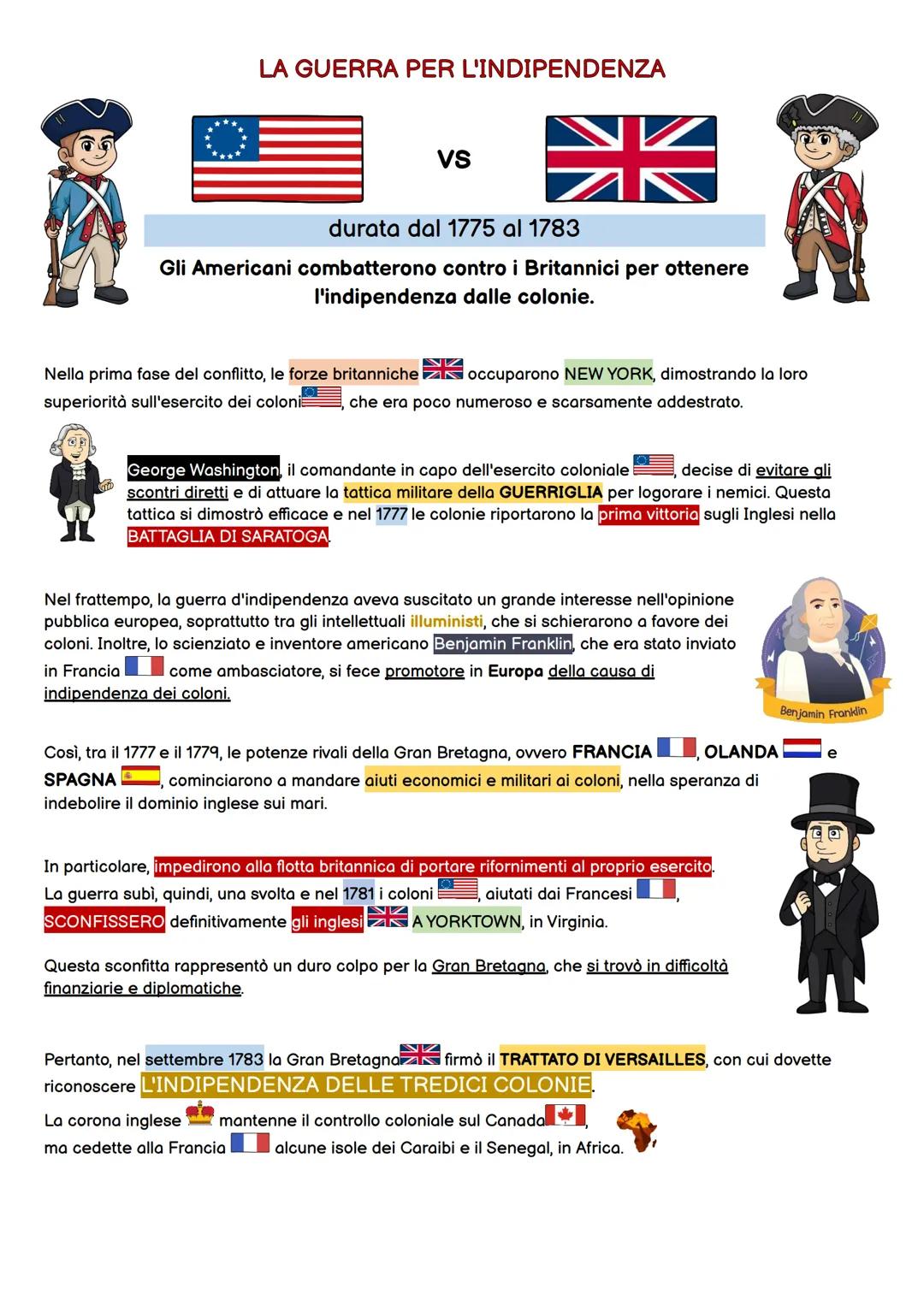 # GLI INGLESI COLONIZZANO L'AMERICA SETTENTRIONALE

Alla metà del 1700, gli inglesi avevano colonizzato
il Nord America lungo la costa dell'