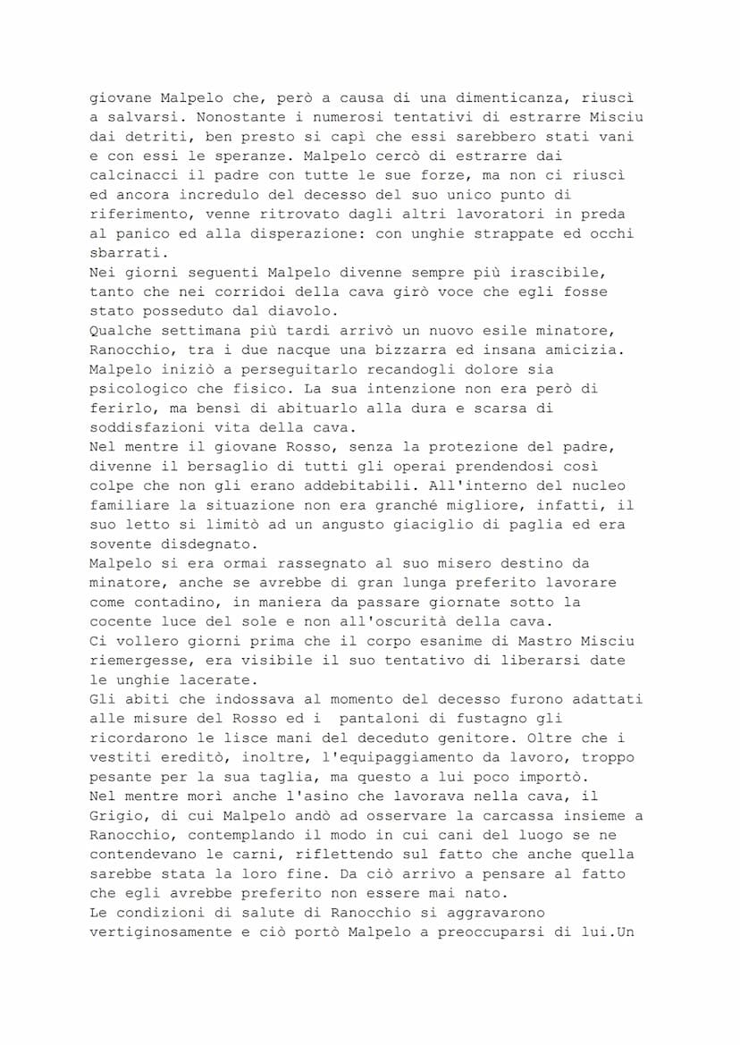 Rosso
Malpela
GIOVANNI VERGA
ROSSO MALPELO
Rosso Malpelo è una novella scritta da Giovanni Verga
nell'anno 1878.
In quest'opera lo scrittore