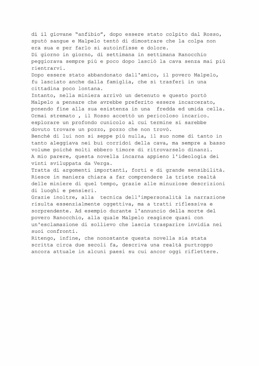 Rosso
Malpela
GIOVANNI VERGA
ROSSO MALPELO
Rosso Malpelo è una novella scritta da Giovanni Verga
nell'anno 1878.
In quest'opera lo scrittore