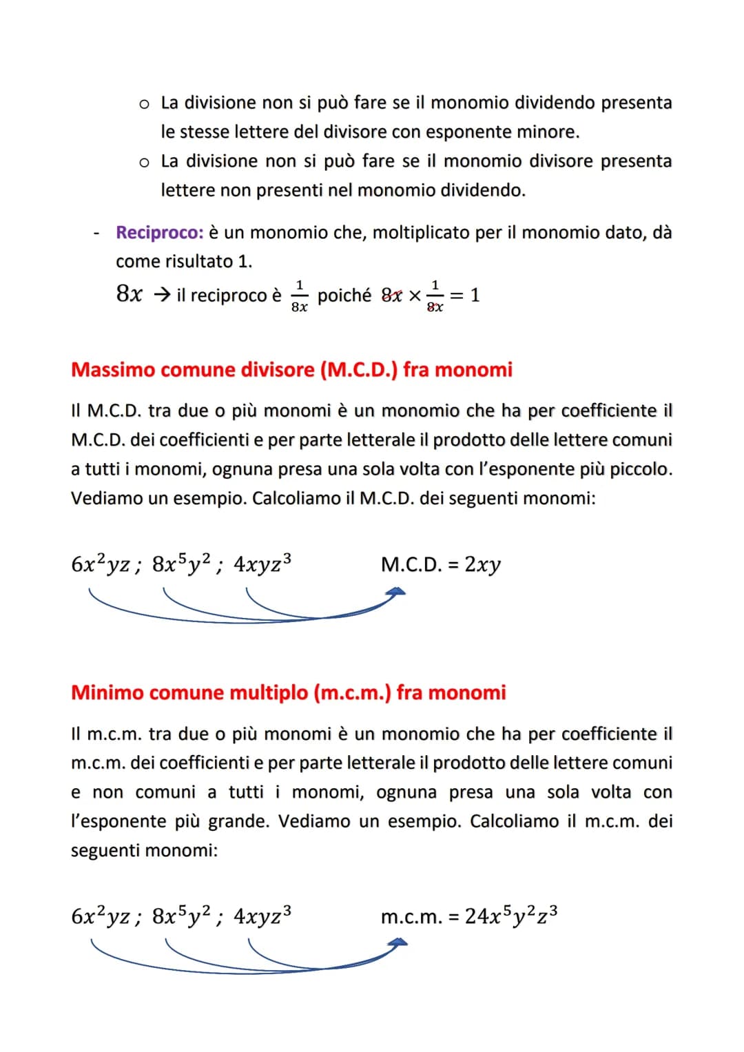 I MONOMI
Si dice monomio il prodotto tra un numero e una o più lettere.
Queste ultime possono essere elevate a potenza con esponente
un nume