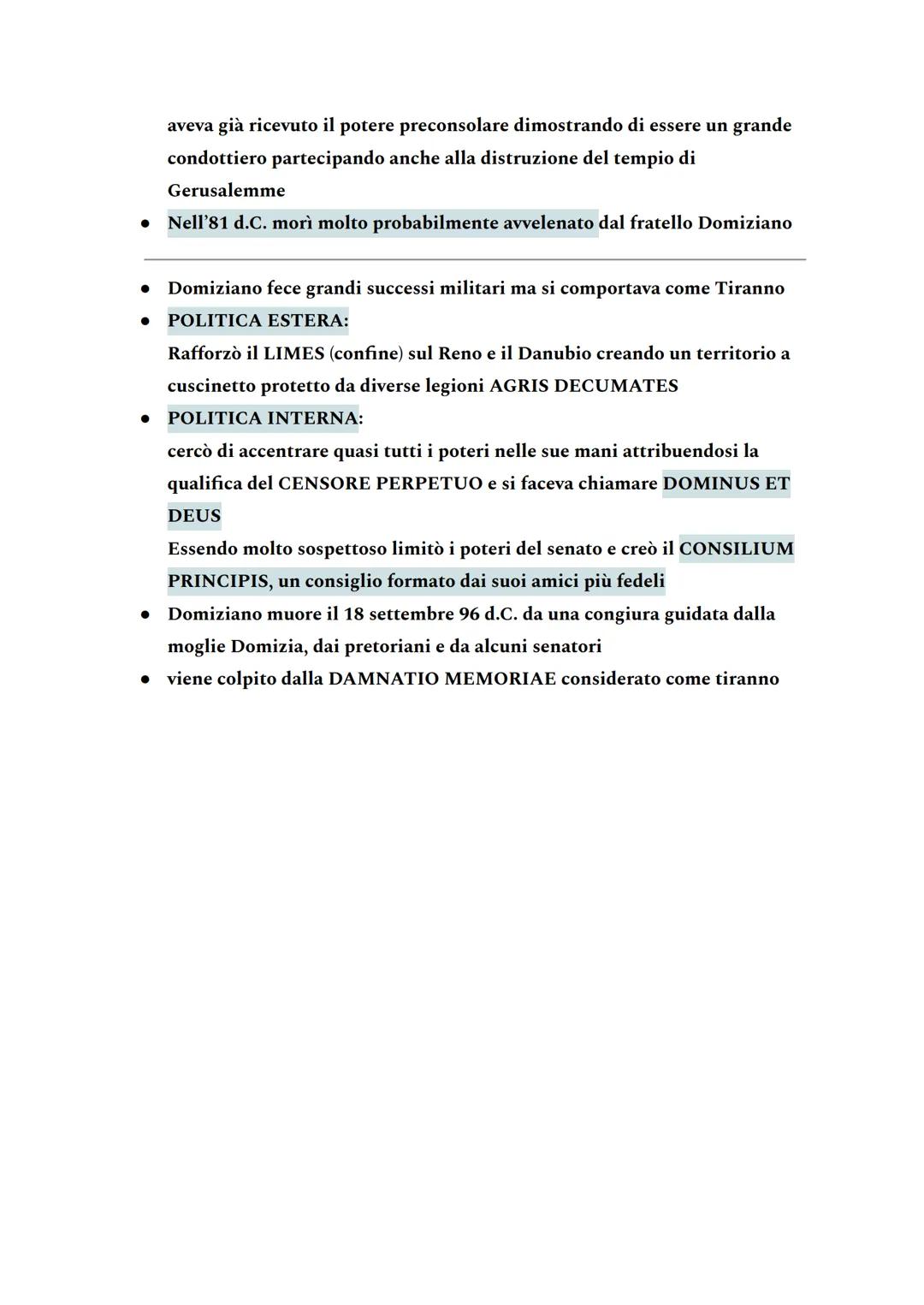 ANNO DEI 4 IMPERATORI E DINASTIA DEI FLAVI
il 69 d.C. è chiamato l'anno dei 4 imperatori
1. Galba sale al potere abbastanza anziano; le legi
